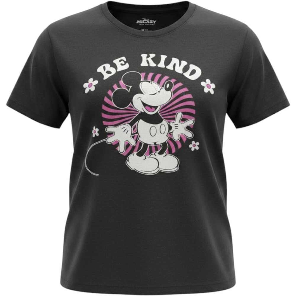 Disney Mickey Mouse Graphic Tee Gray Be Kind Plus Size 22/24
